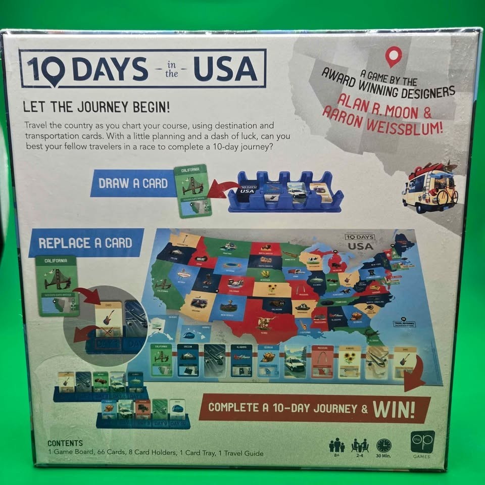 New in Box The Op Games 10 Days in the USA Board Game [772]