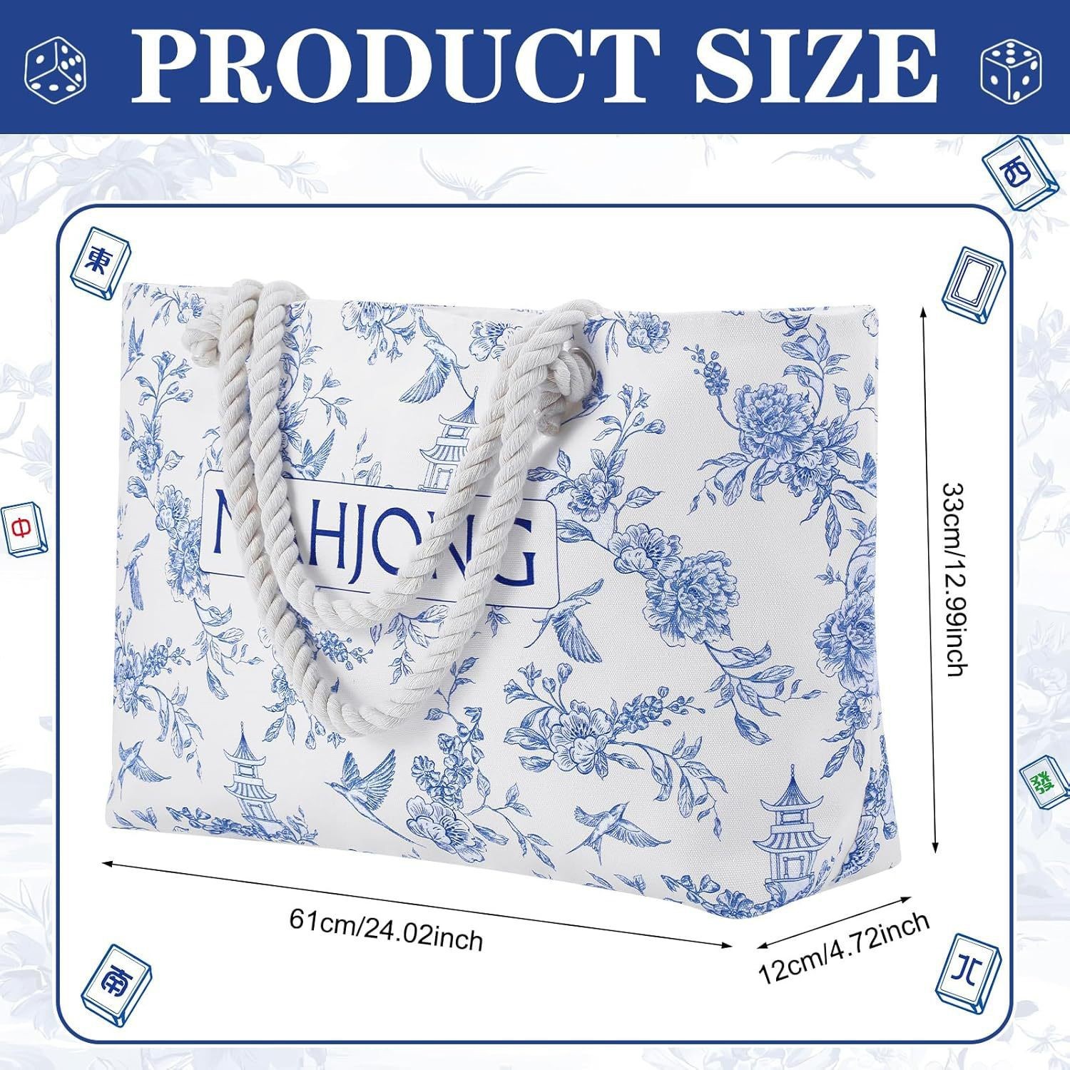 NEW!American Mahjong,160 deep blue Layered+Fashion Mahjong bag set Fast ship