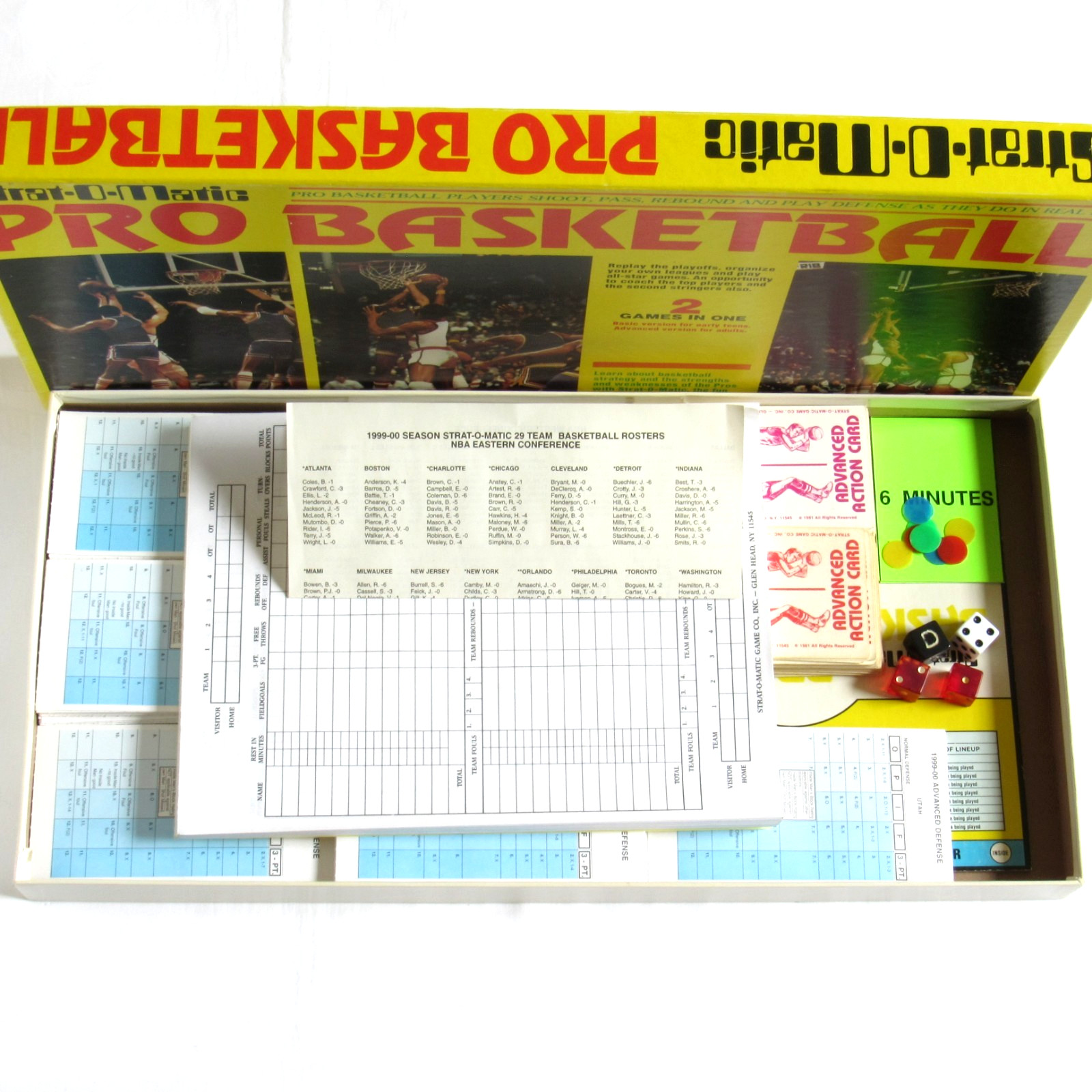 Strat O Matic NBA Pro Basketball 1999-00 Board Game 29 Teams No Manual 1981