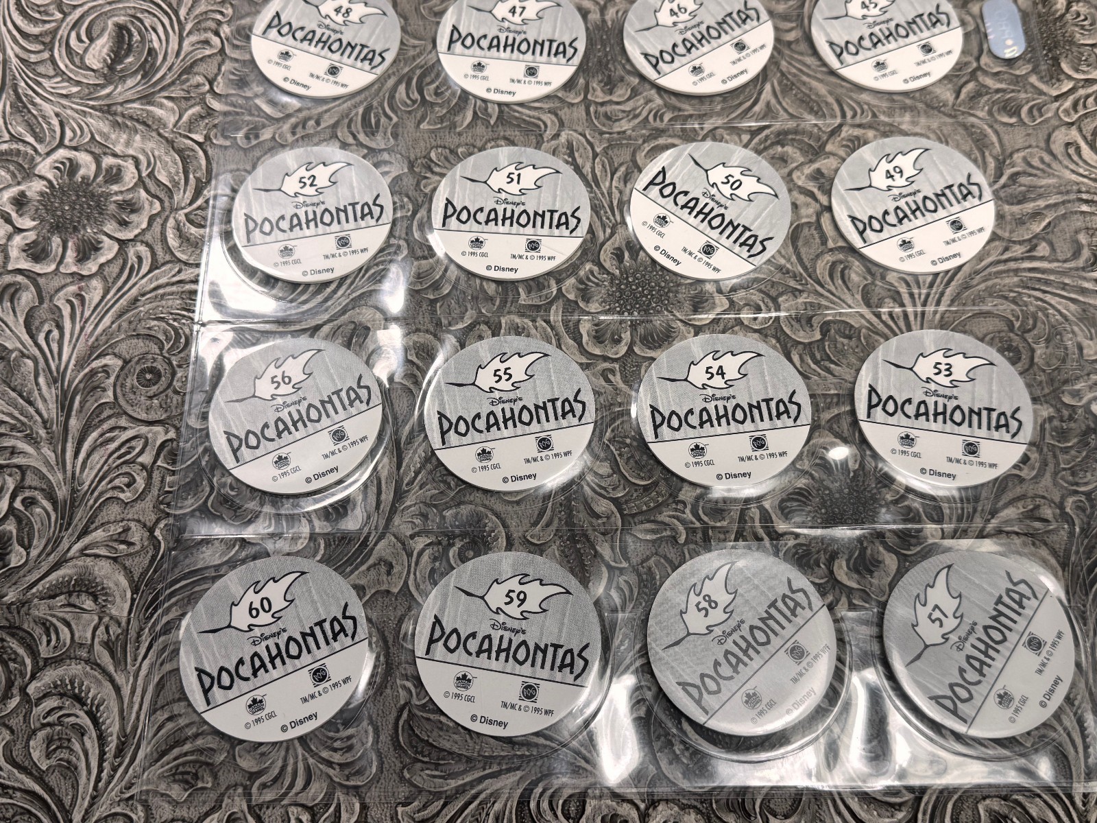 RARE Vintage POG Slammer LOT Disney Pocahontas Canada Games WPF 1995 1-78 SET