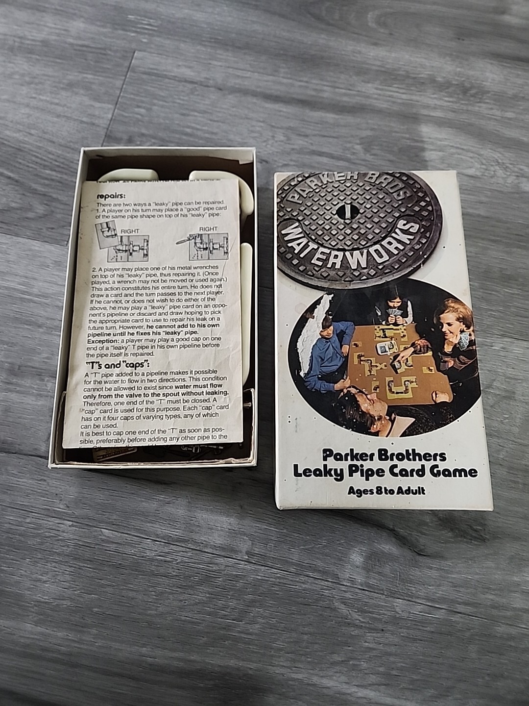 Waterworks Card Family Game Parker Brothers 1972 complete EUC Vintage