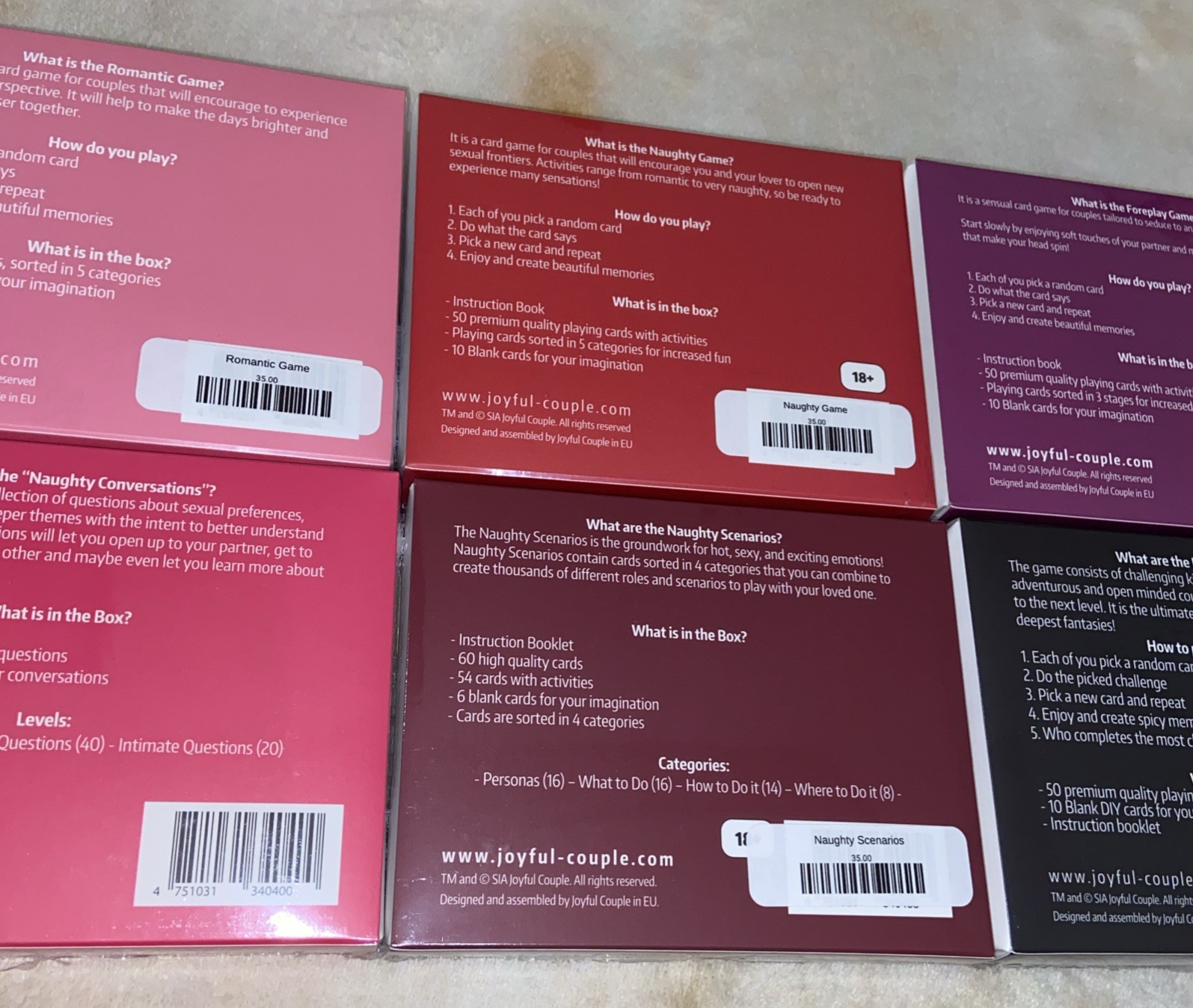 Lot of Sex Games Romantic Naughty Kinky Foreplay Couples Fantasies Activities