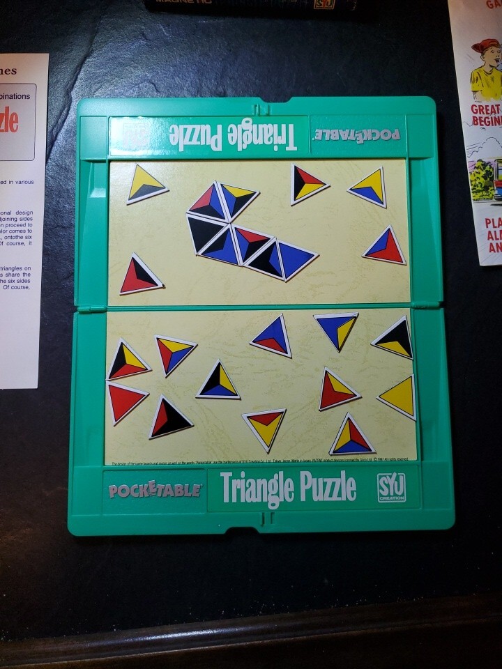 Magnetic Travel Pocket Size Folding Board Game Triangle Puzzle Game Pocketable