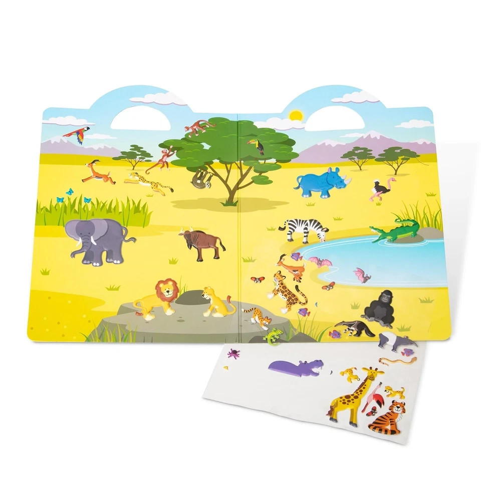 Create Safari Adventures With 42 Reusable Puffy Stickers a1