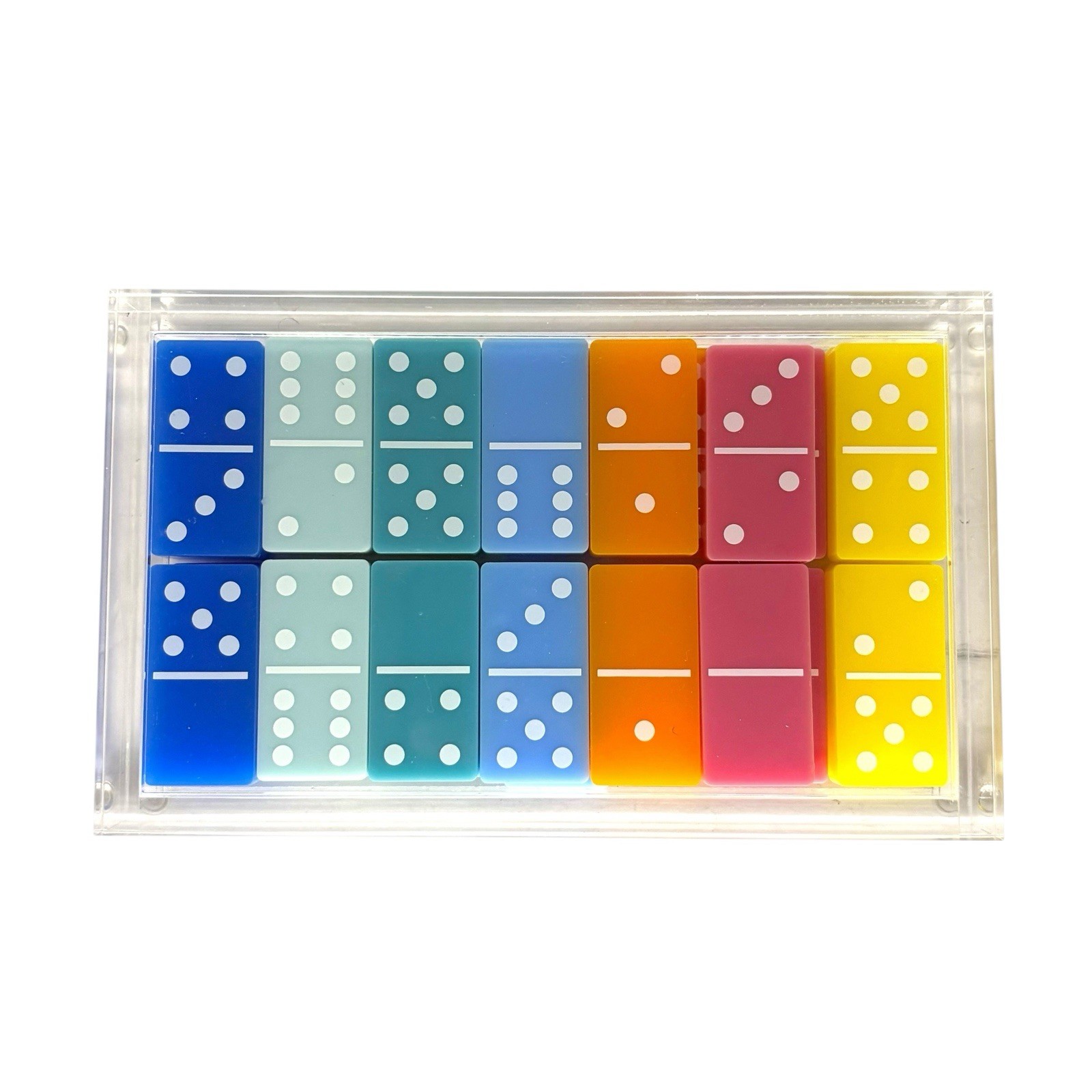 Multicolor Lucite Domino Set