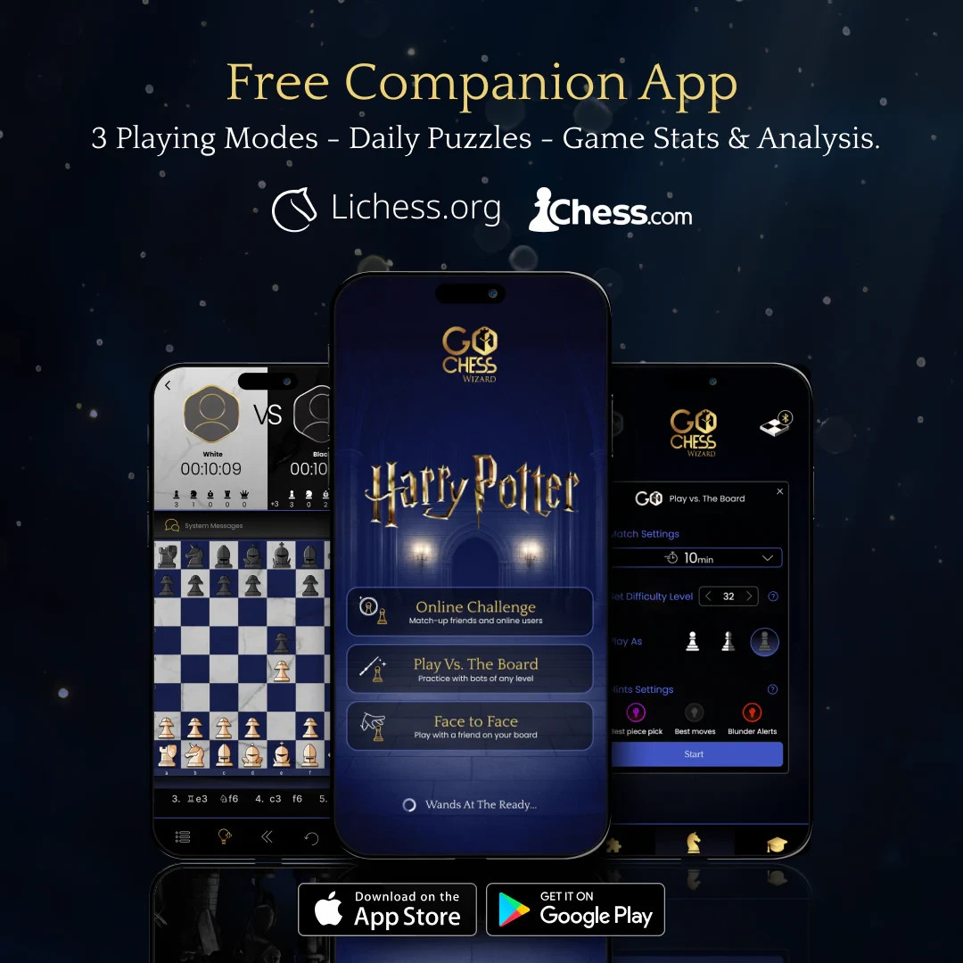 Harry Potter GoChess Mini Smart Electronic Chess Board LED App Online Play NEW