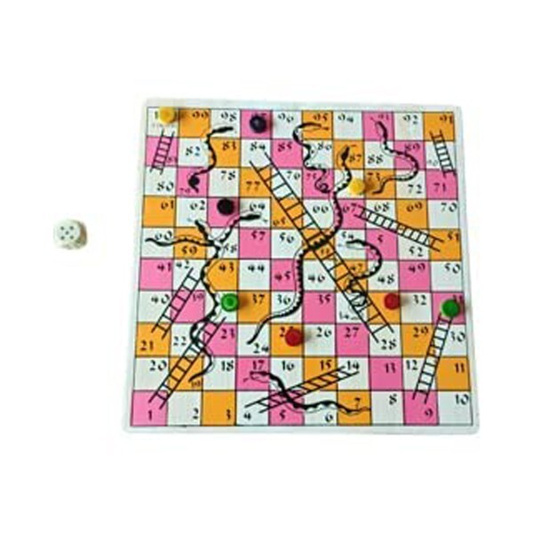 2 in 1 Ludo Snakes & Ladders Board Game for Kids and Adults 12×12 inch