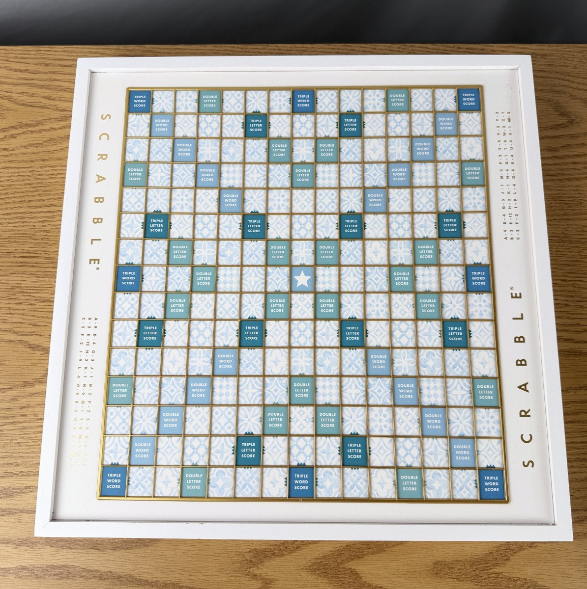 Scrabble Bianco Edition WS Game Rotating Wooden Game Board OPEN BOX