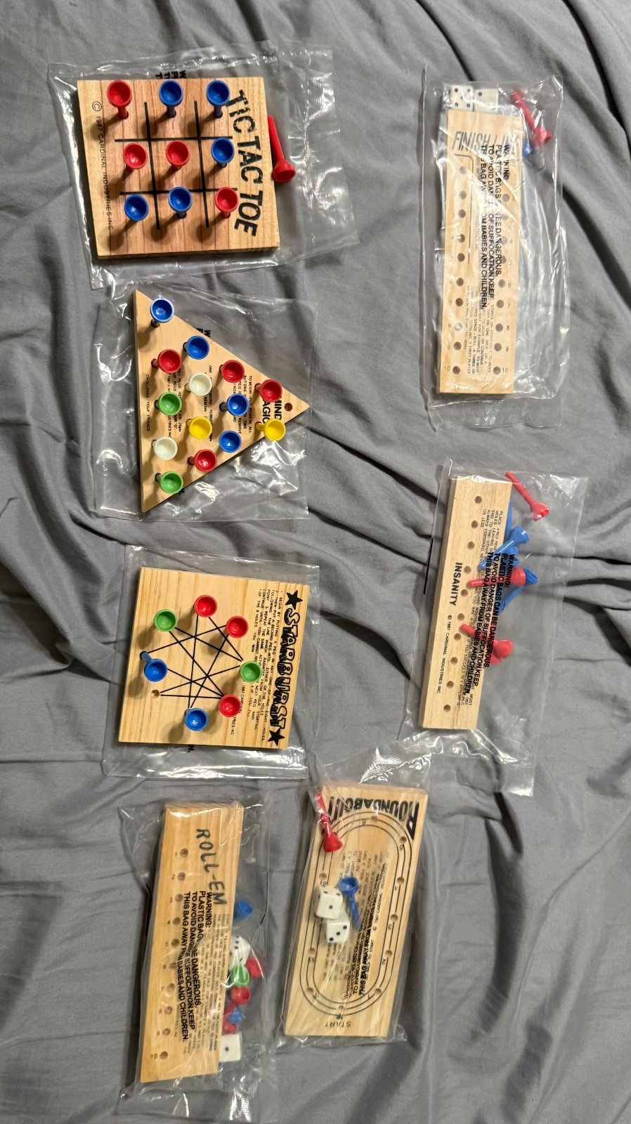 Classic Wooden Peg Games Lot of 7 See Description 4 Sealed 3 Opened