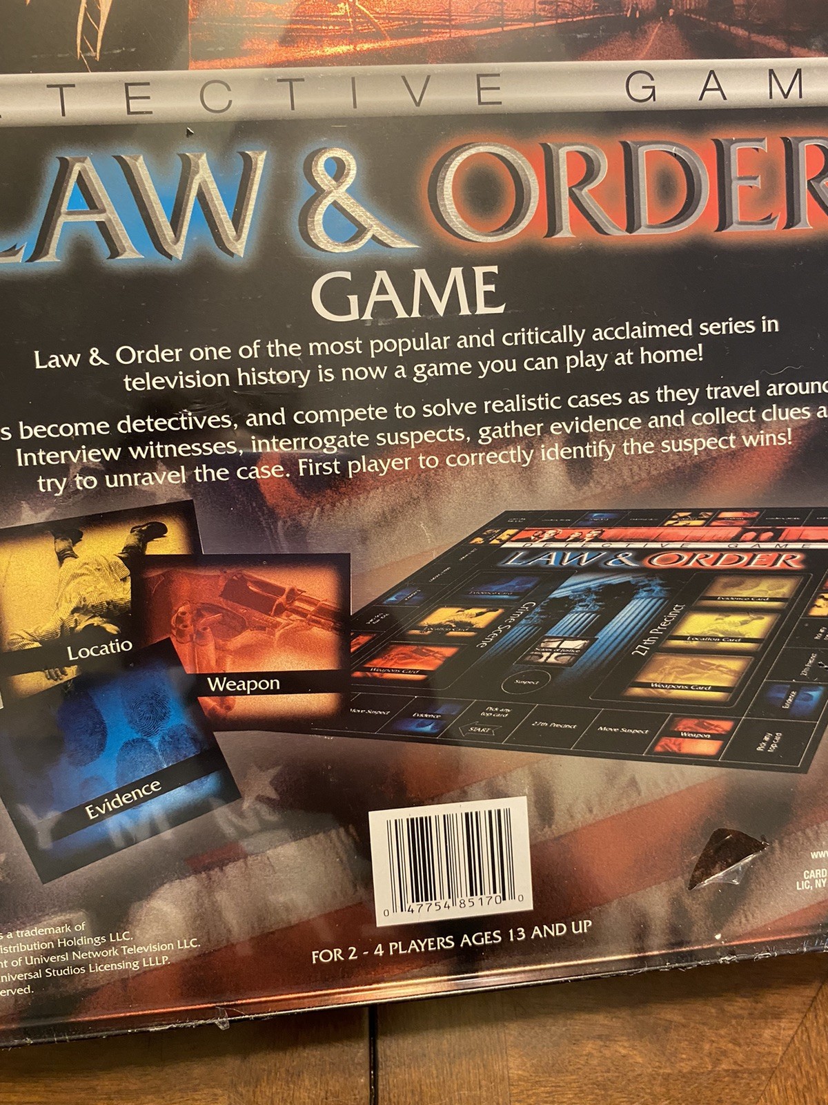 Law And Order Detective Board Game Factory Sealed New.