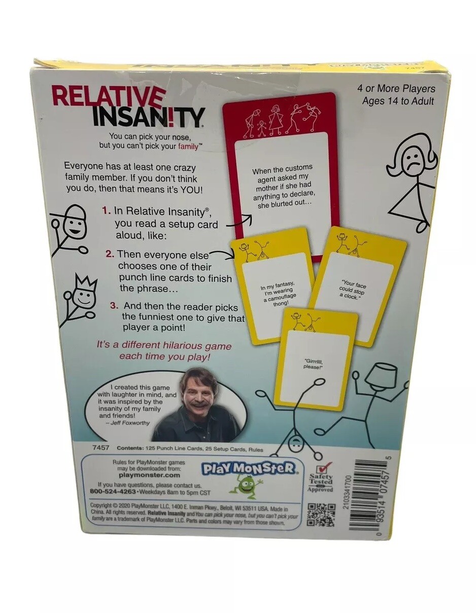 Relative Insanity Mini Game Ages 14 to Adult Requires 4+ Players – Travel Game