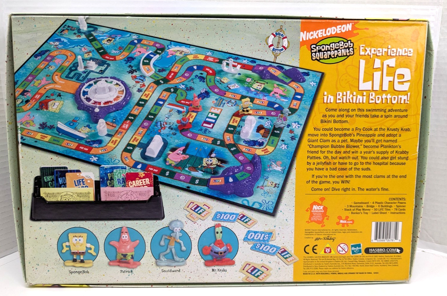 2005 The Game of Life SpongeBob SquarePants Edition Milton Bradley Nickelodeon