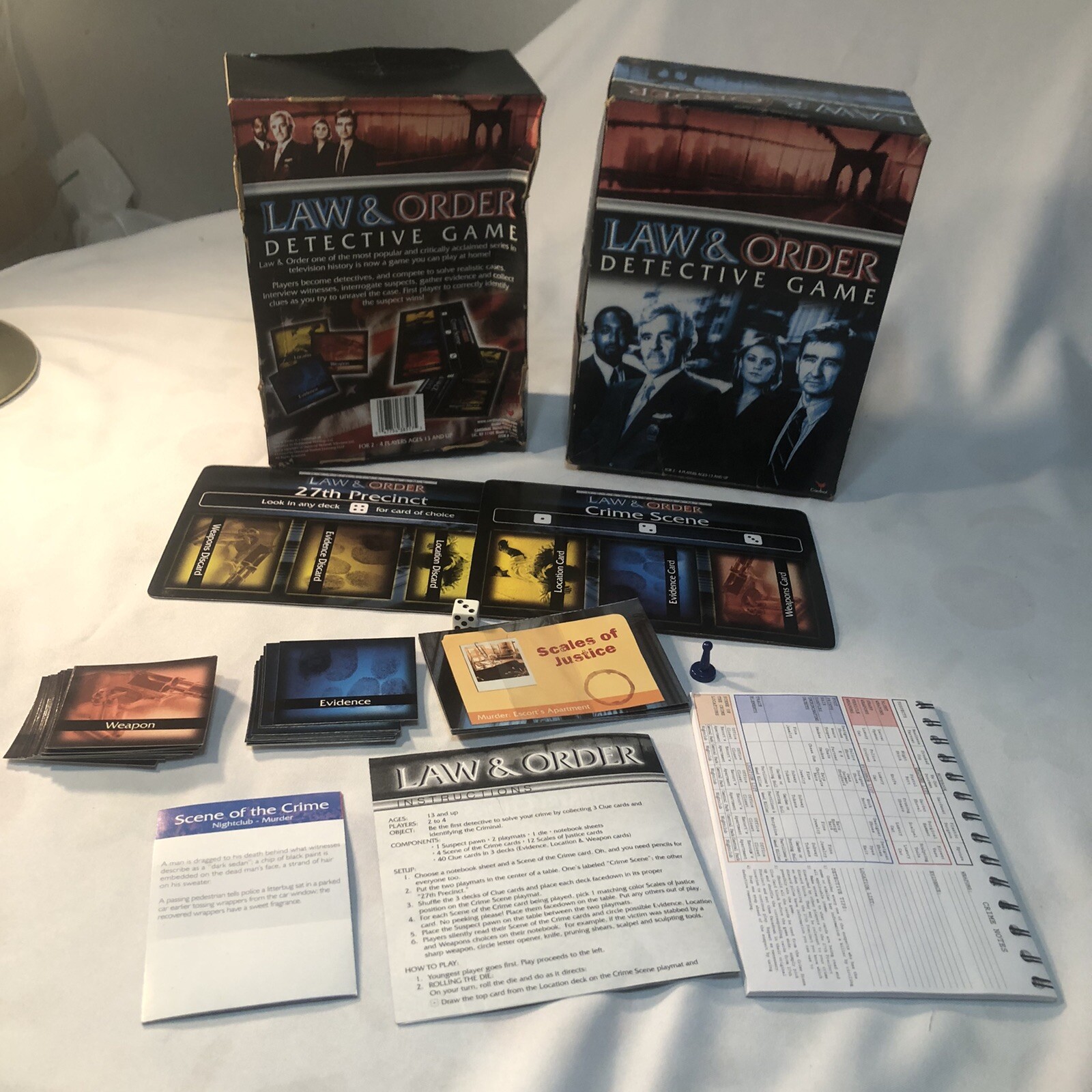 Law & Order Detective Game Cardinal Games 2-4 players ages 13+ TV Show