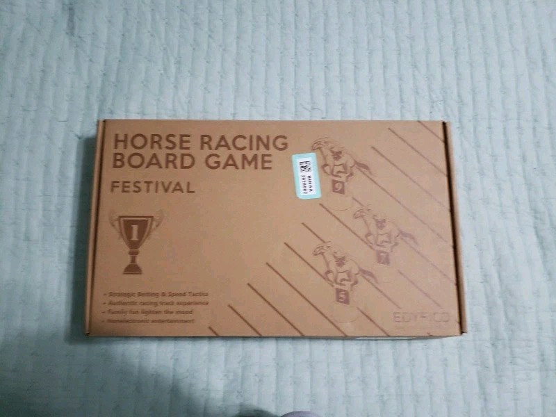Horse Race Board Game – Solid Wood Horses Chips Cards Dice – New