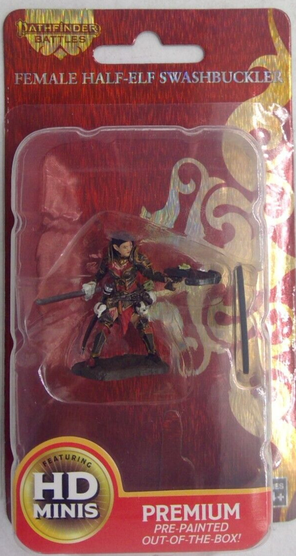 PATHFINDER BATTLES FEMALE HALF-ELF SWASHBUCKLER PREMIUM MINIATURES EXP BRAND NEW