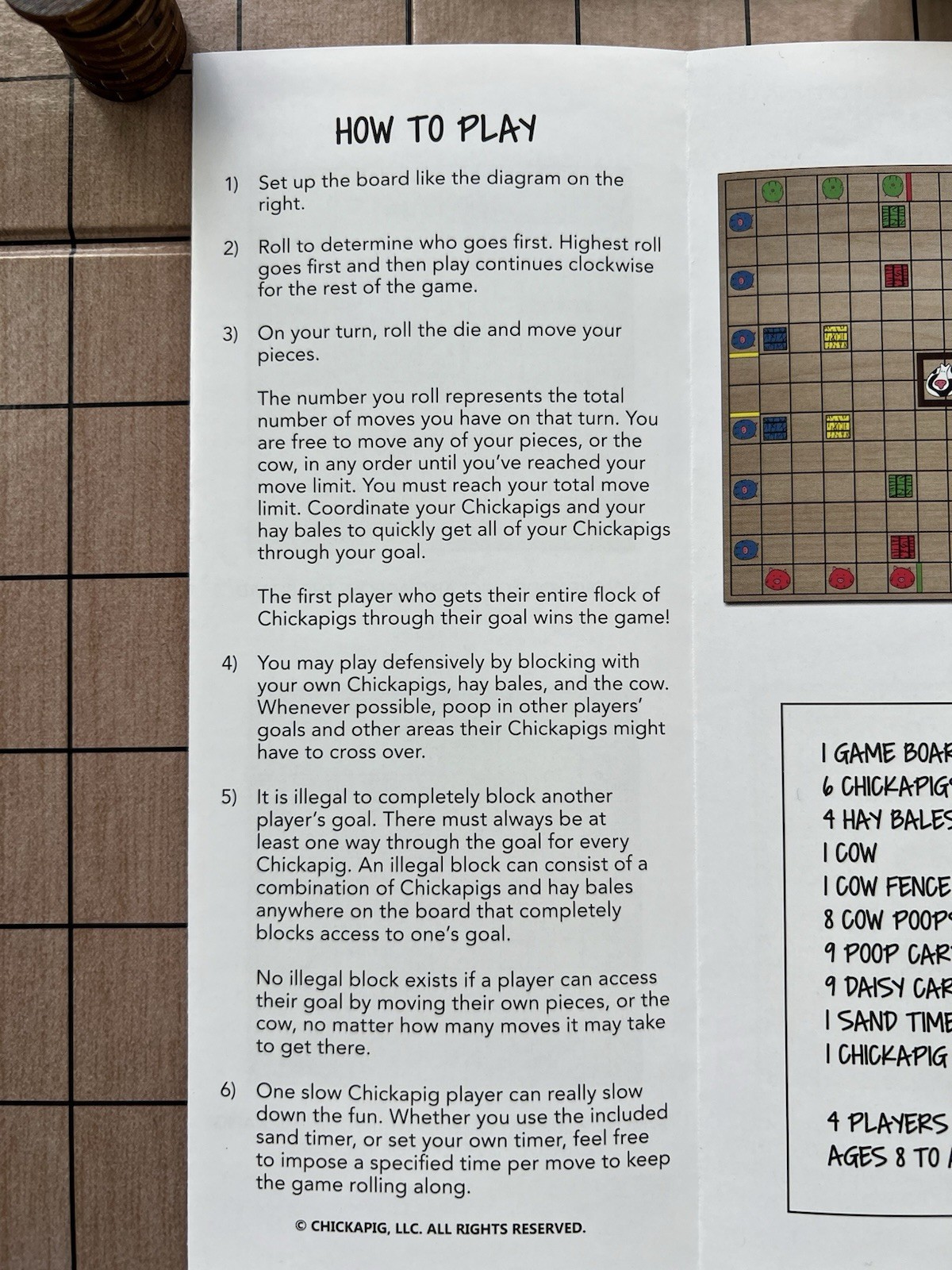 CHICKAPIG Board Game by Brian Calhoun, Complete!
