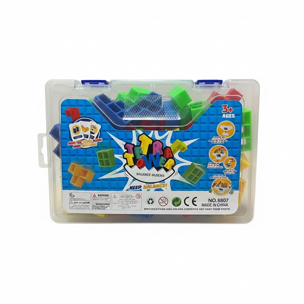 Tetra Tower Balance Game – 48PCS 3D Stacking Puzzle Blocks Educational STEM Toy