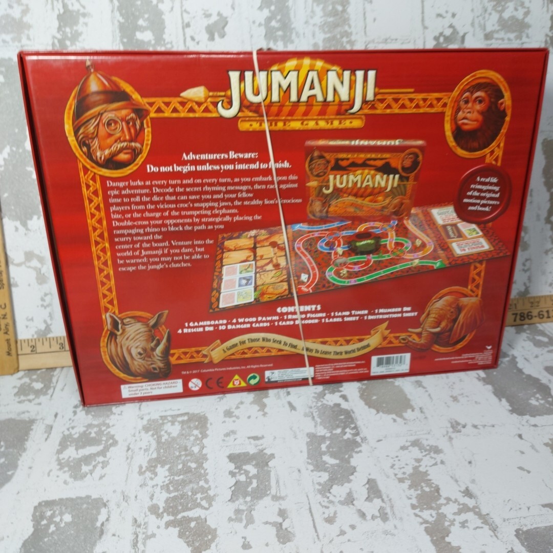 Jumanji Board Game Complete Fantasy Family Game for Ages Cardinal Open Box