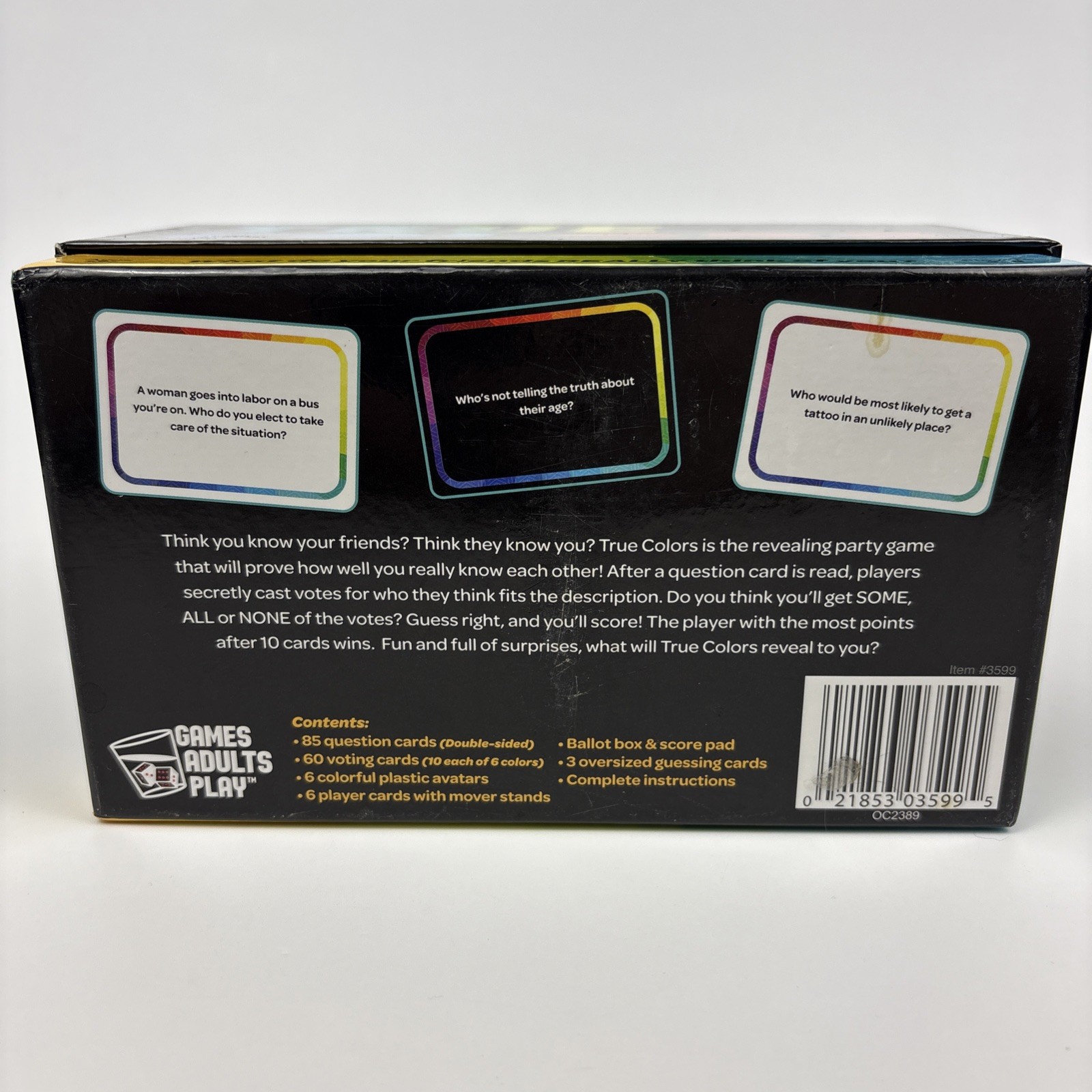True Colors Party Game Adult Group Game 3–6 Players Ages 13+ Complete (Opened)