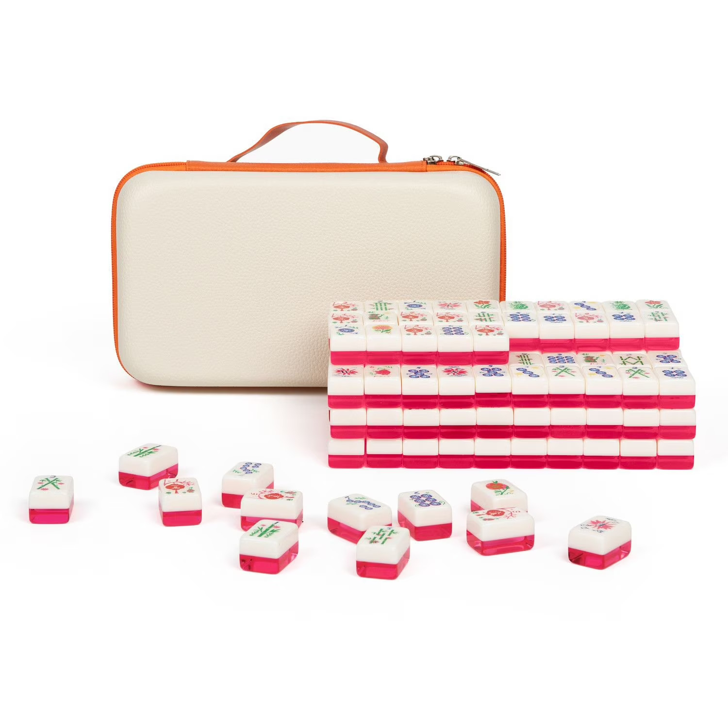 Maison Lude Cirquejong Mahjong Tiles 160 Piece Set with Carrying Case Blooming
