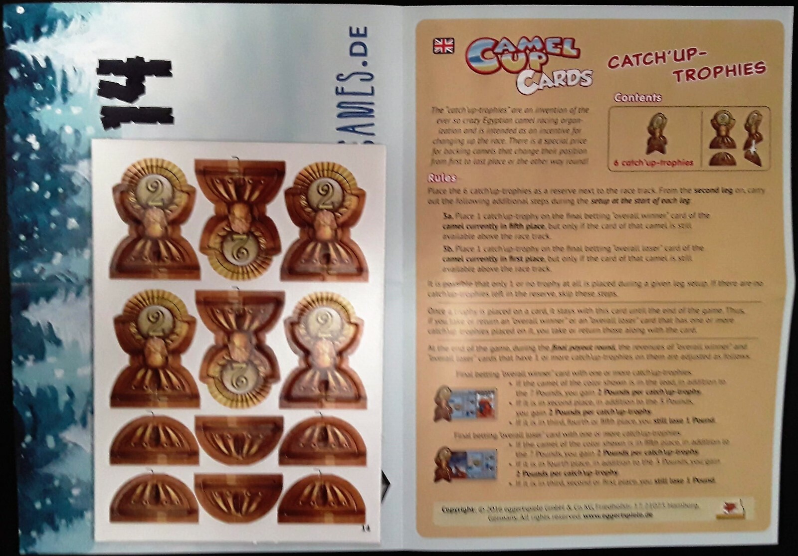2016 ADVENT Calendar Promo 14: CAMEL UP CARDS CATCH UP TROPHIES Brettspiel Game