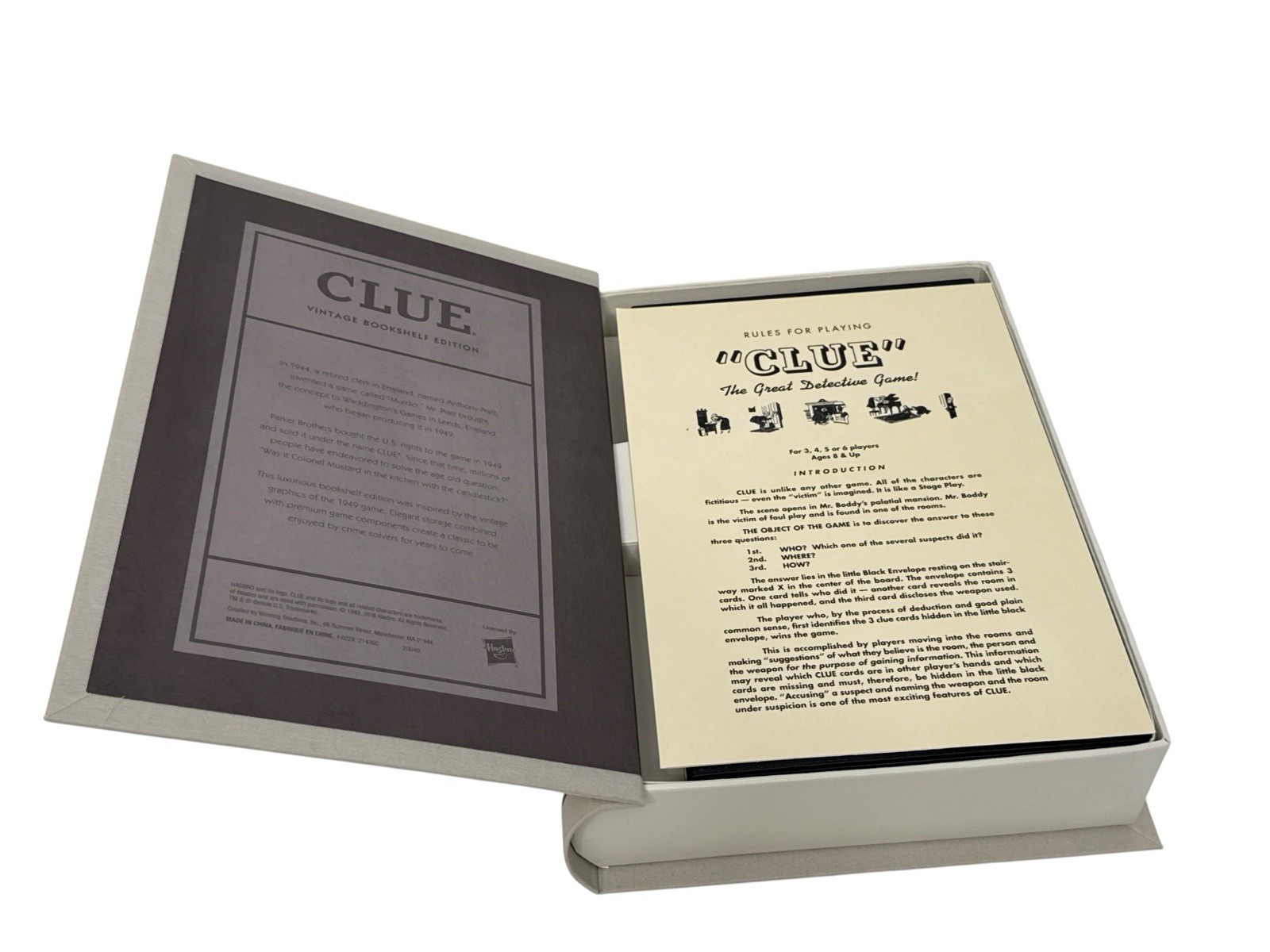 Clue Vintage Bookshelf Edition Board Game Parker Brothers WS Game Company