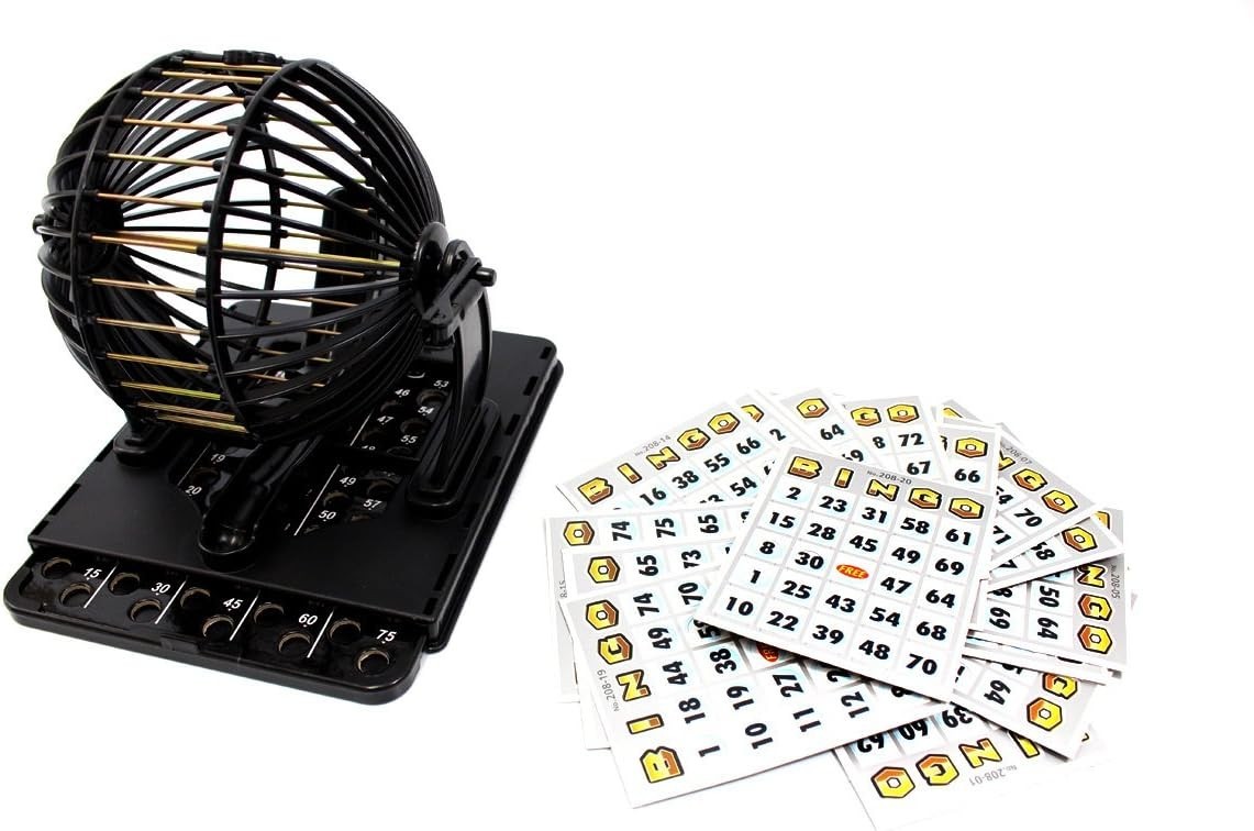 Bingo Machine Cage Game Set with Balls Classic Cage Bingo Tray Multi Player