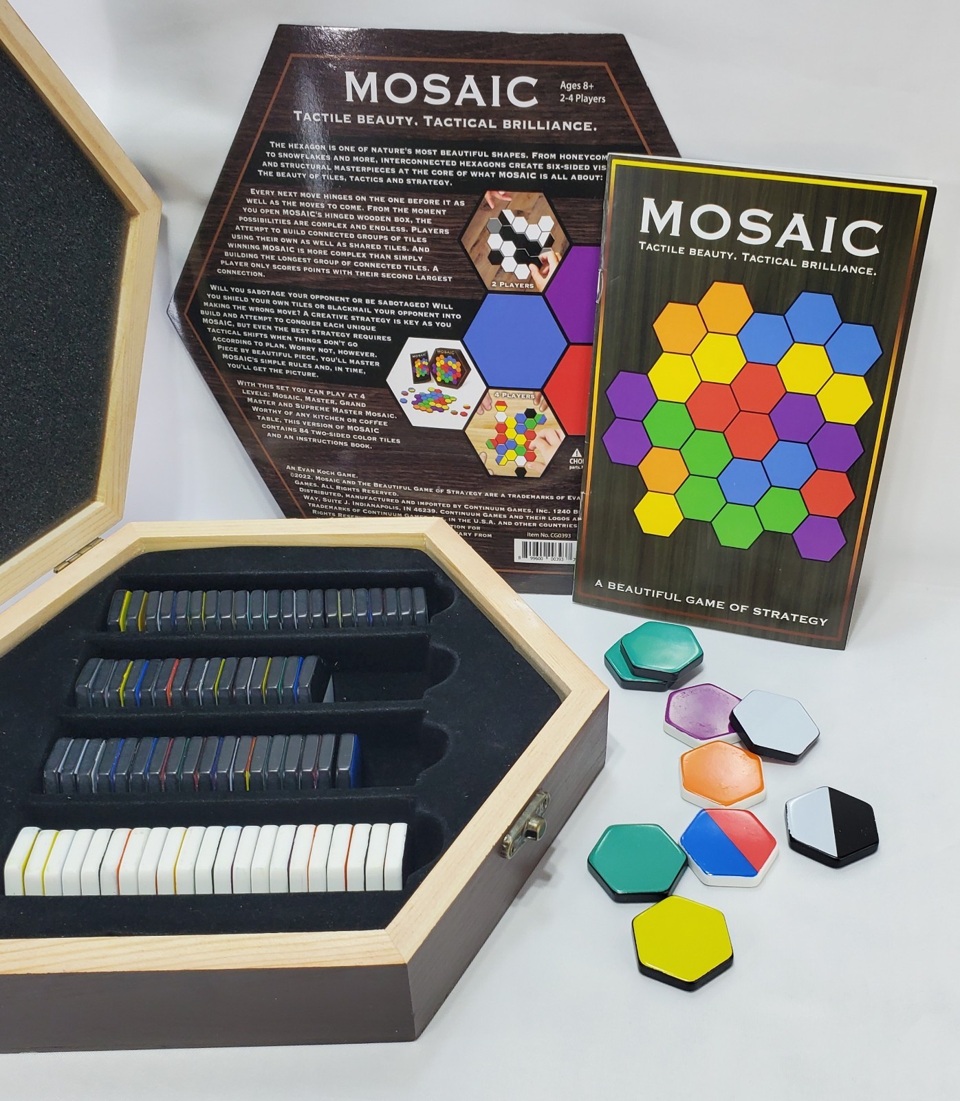 MOSAIC Game Tile Placement Colorful Strategy Board Game ▪︎ Wood Box
