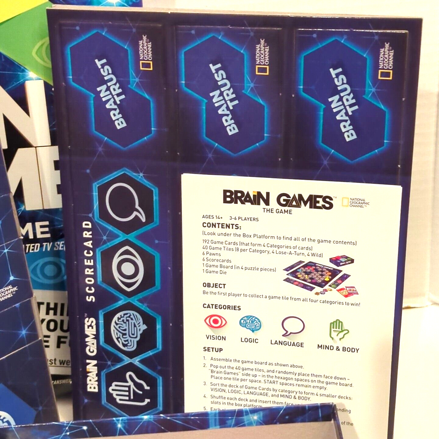 Brain Games. From The National Geographic Channel. Ages 14+ Complete Unpunched