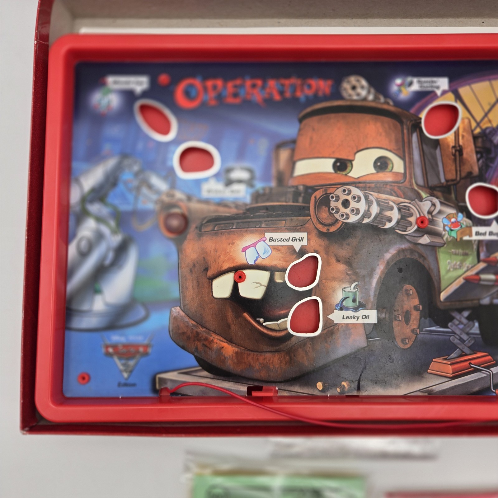 Disney Pixar Cars 2 Operation Board Game Mater Edition 2011 Hasbro – COMPLETE