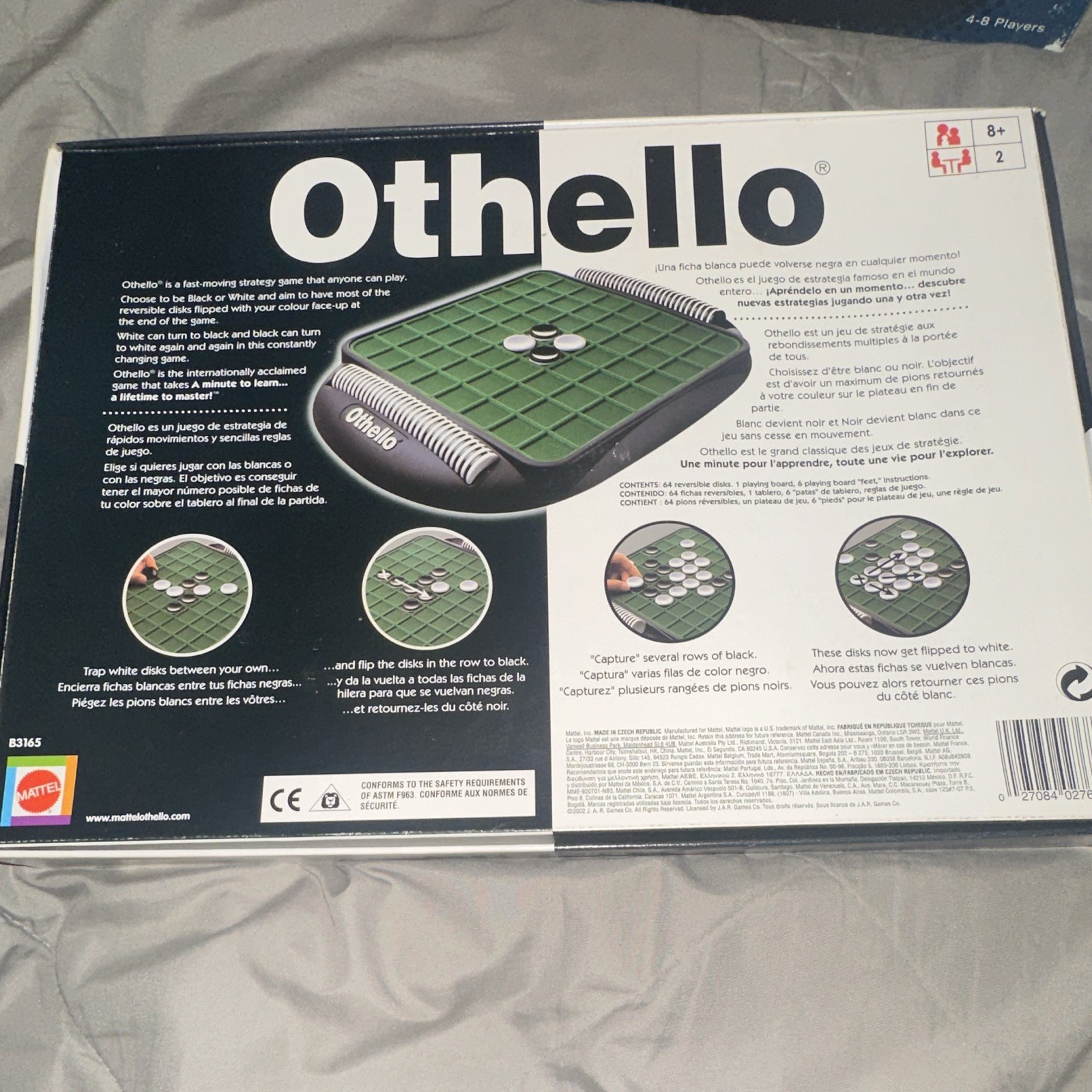 Mattel Othello Board Game w/ Reversible Disks, 2P, Ages 8+, B3165