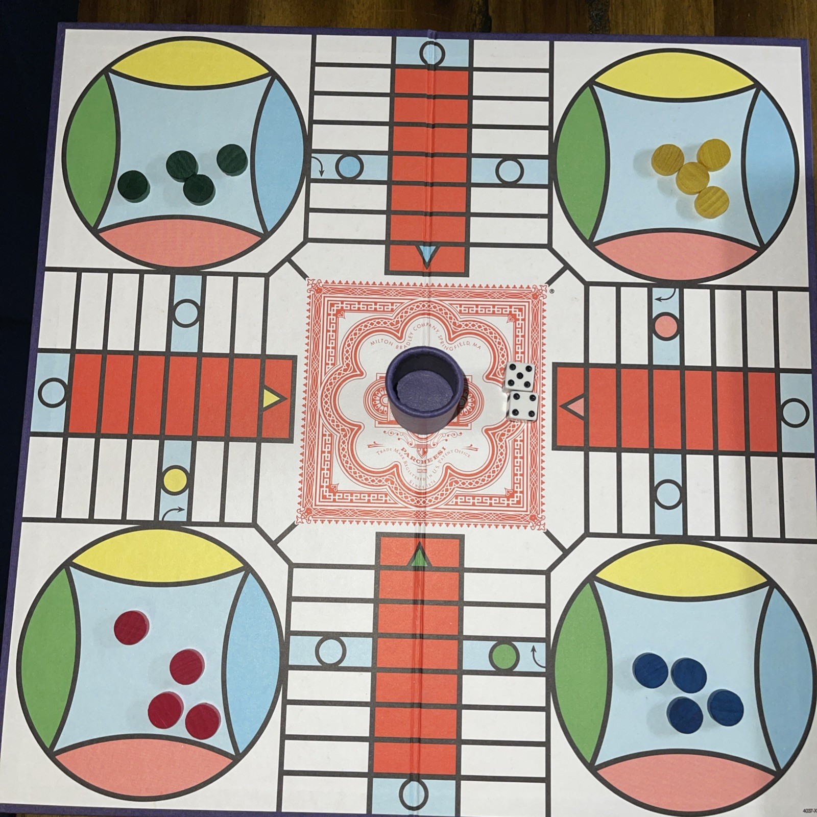 Milton Bradley Parcheesi Board Game 2-4 Players (4037)
