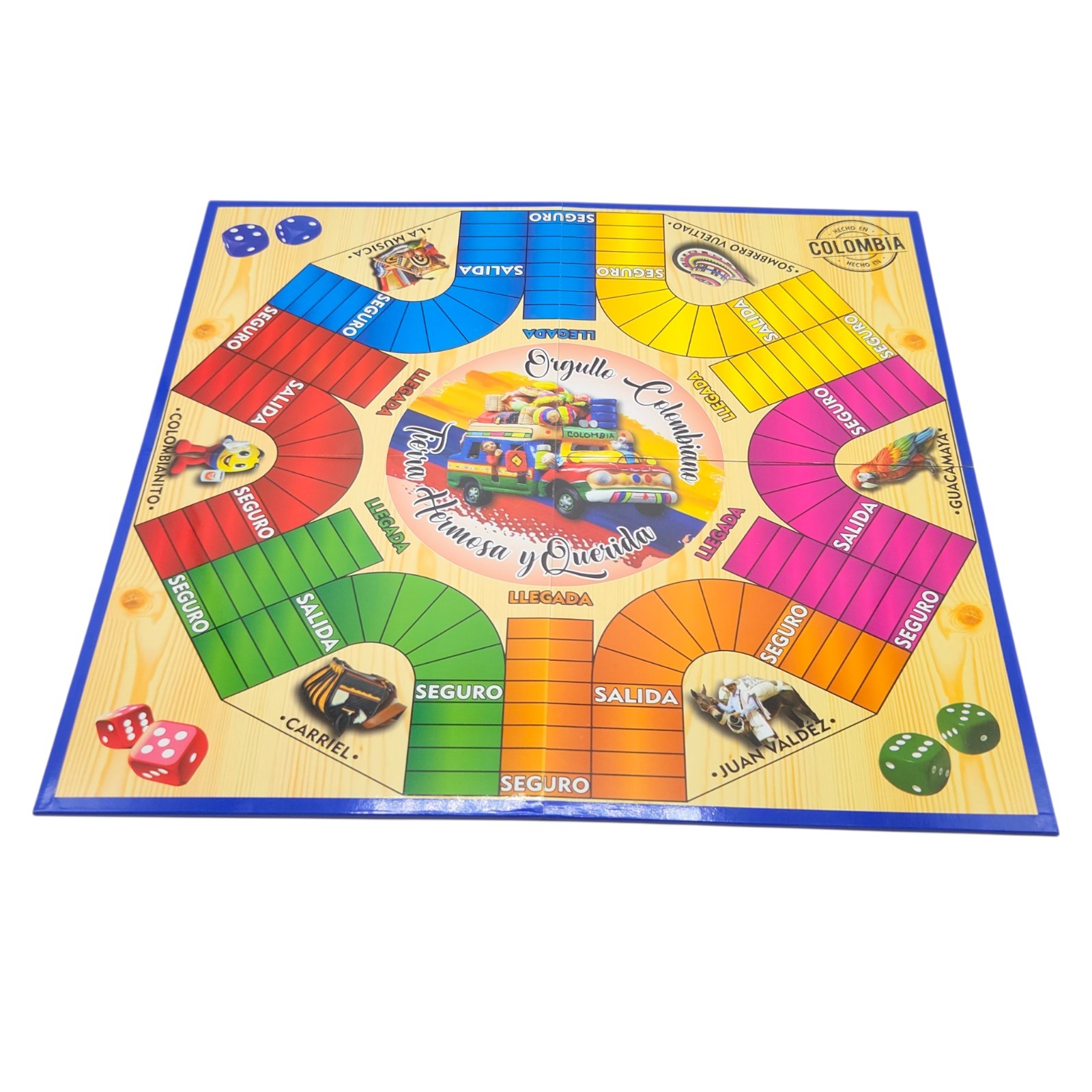 Double Sided Foldable Magnetic Colombian Parcheesi Board Game For 2 to 6 Players