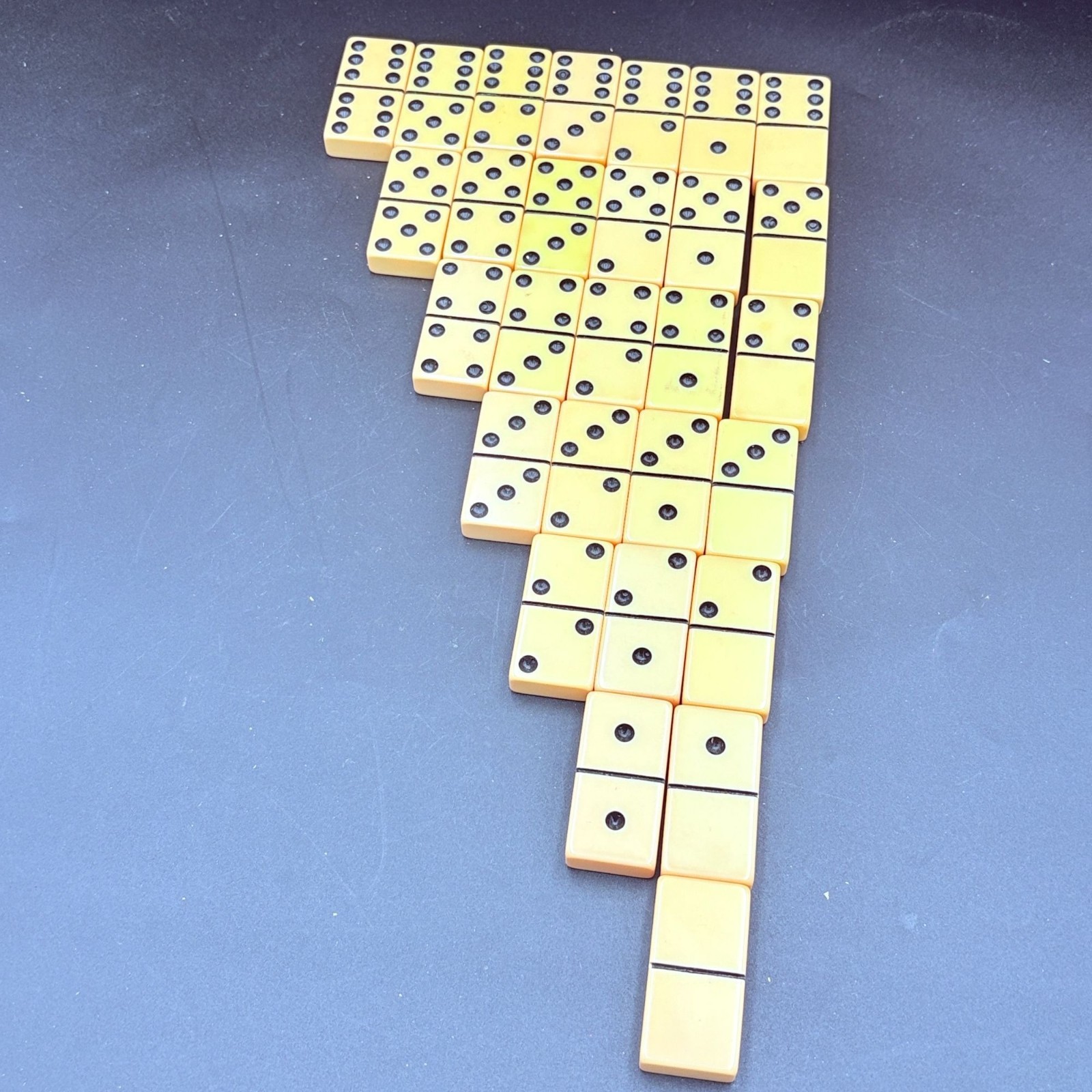 Puremco No 716 Ivory Domino Full Set Vintage Bone Style 28 Pieces x Thick No Box