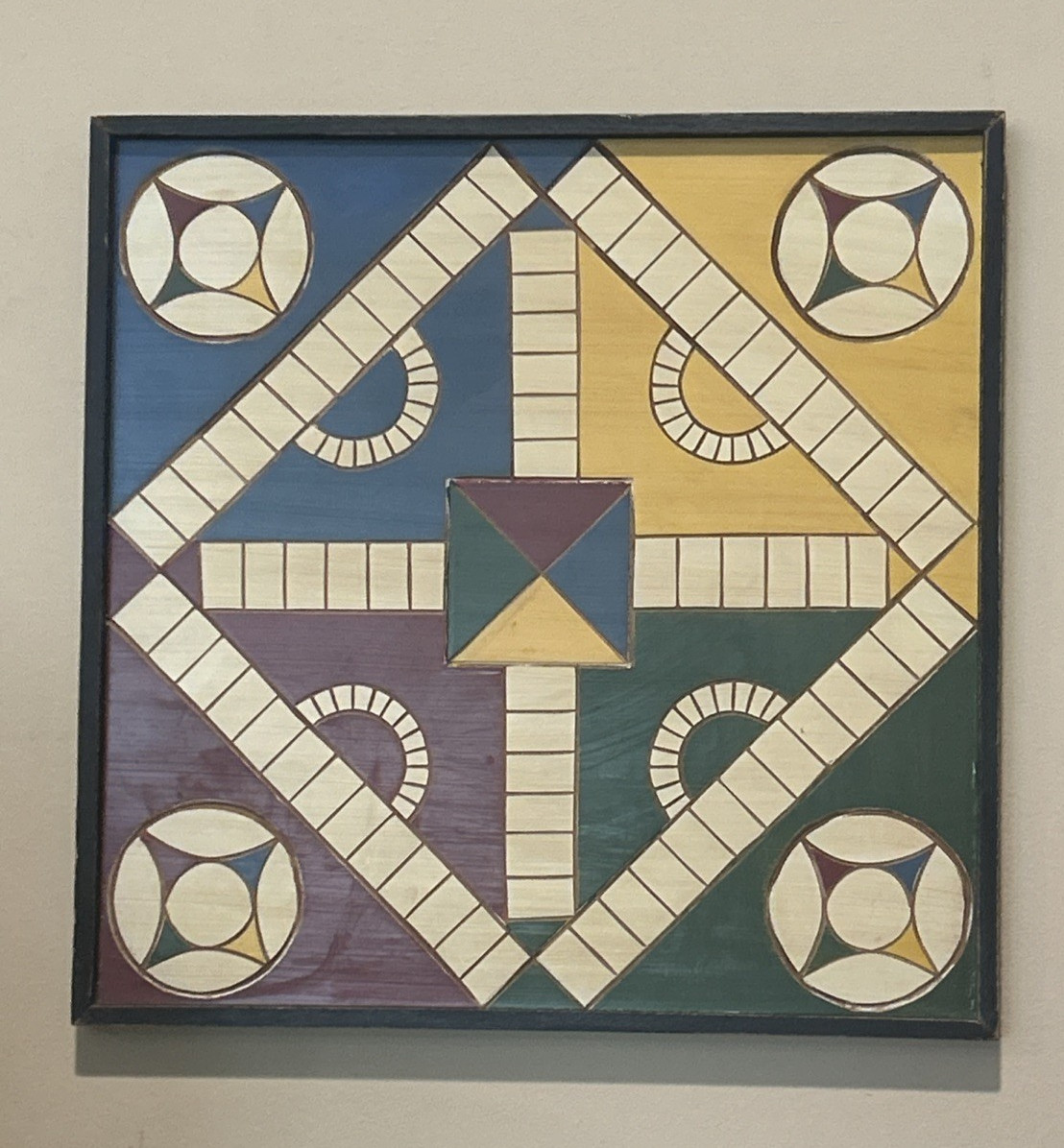Vintage 2001 Tender Heart Treasure Parcheesi Board 11″ Square Game Board Decor