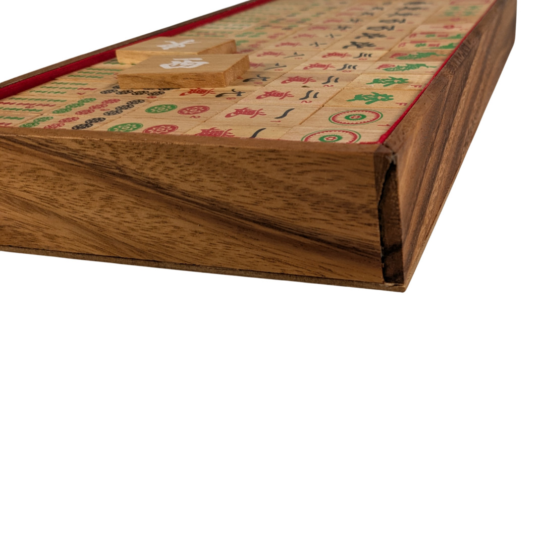 Thai Thailand Wooden Rainwood Mah Jong Set Fair Trade