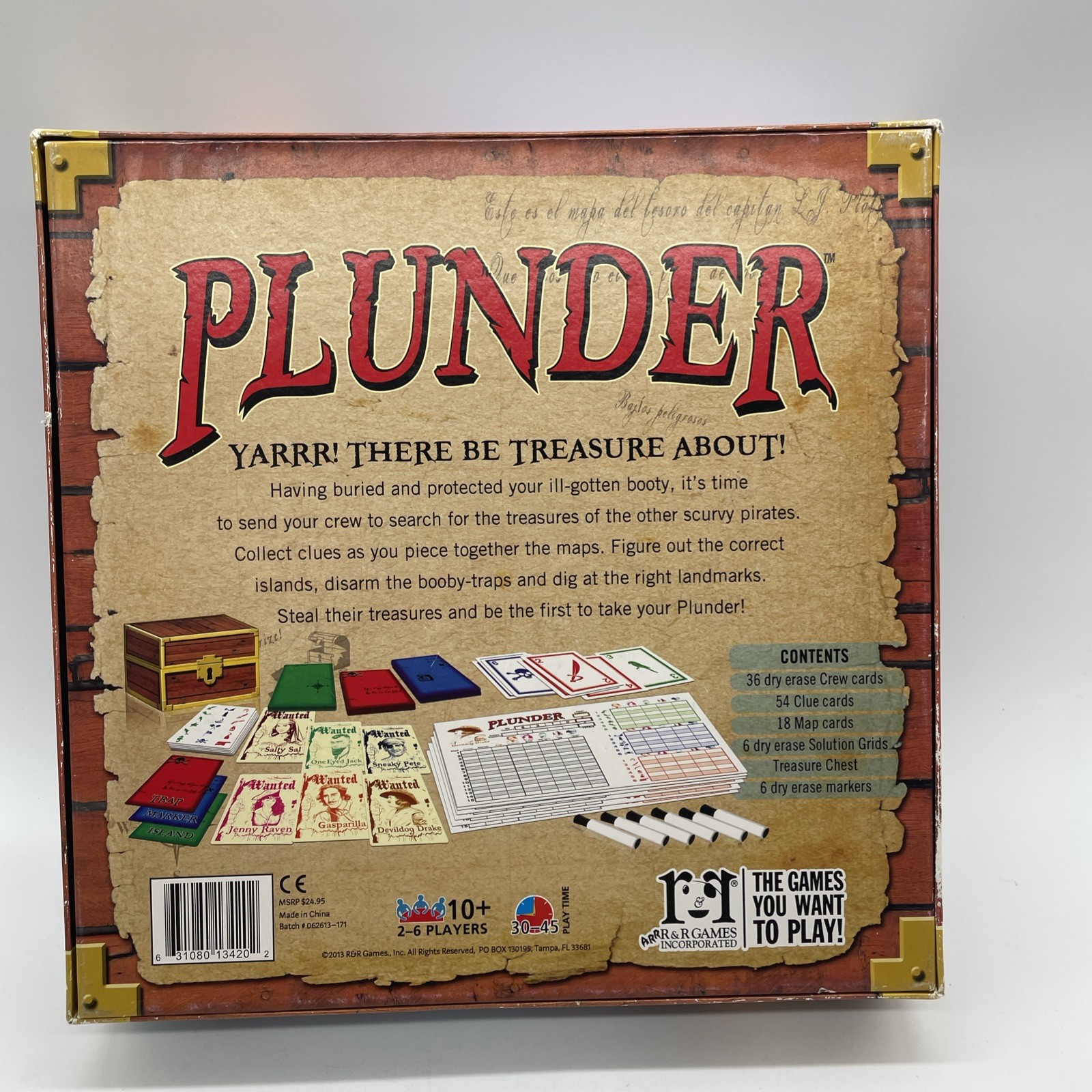 Plunder By R & R Games The Pirate Treasure Hunt Board Game Complete