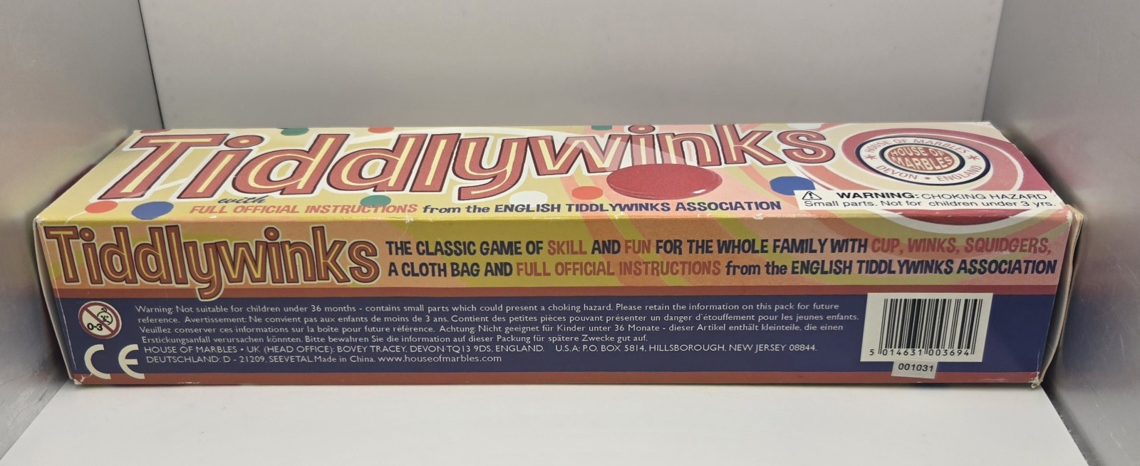 Tiddlywinks Game by House of Marbles Devon England w/Cup, Winks. Squidgers & Bag