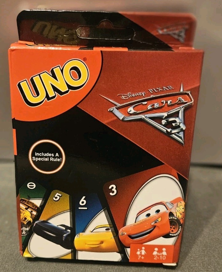 UNO Disney Pixar Cars 3 Card Game NEW Lightning McQueen