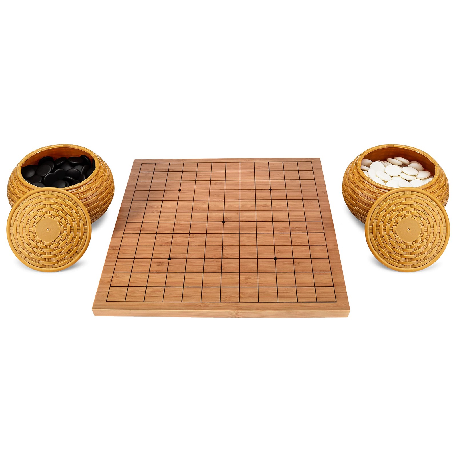 Rnk Gaming Beginners Go Game Set Reversible Bamboo 13 X 13/9 X 9 Grid Go Board