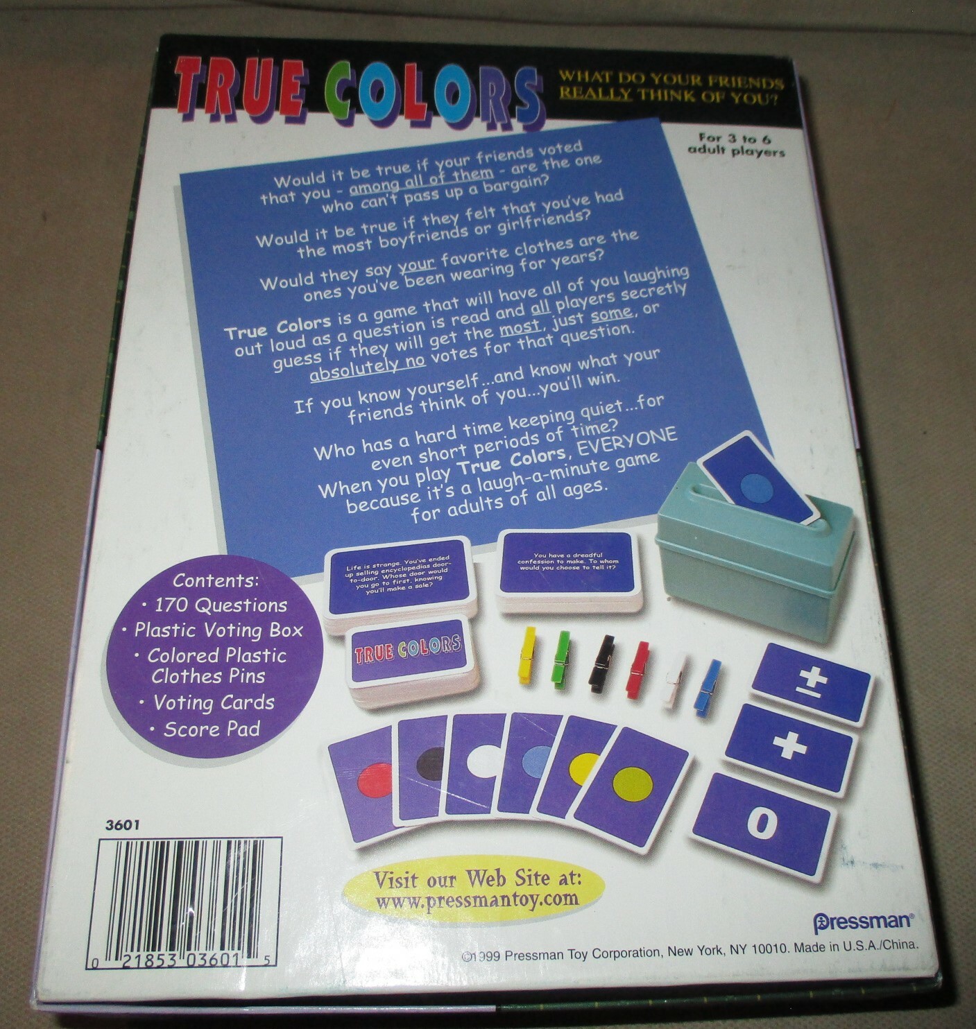 True Colors – Party Game – Do Your Friends Know You – Complete – Pressman 1999