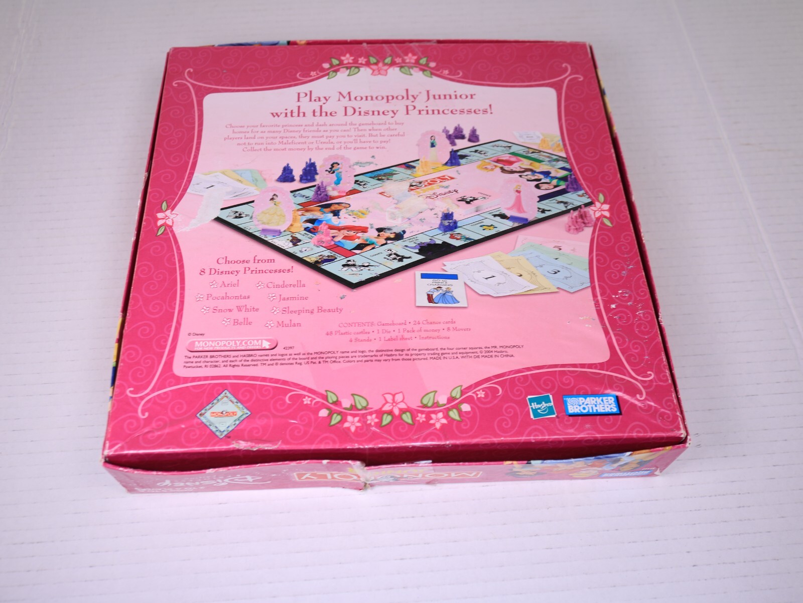 Vintage Monopoly Junior Disney Princess Edition 2004 95% Complete See Pics Good!