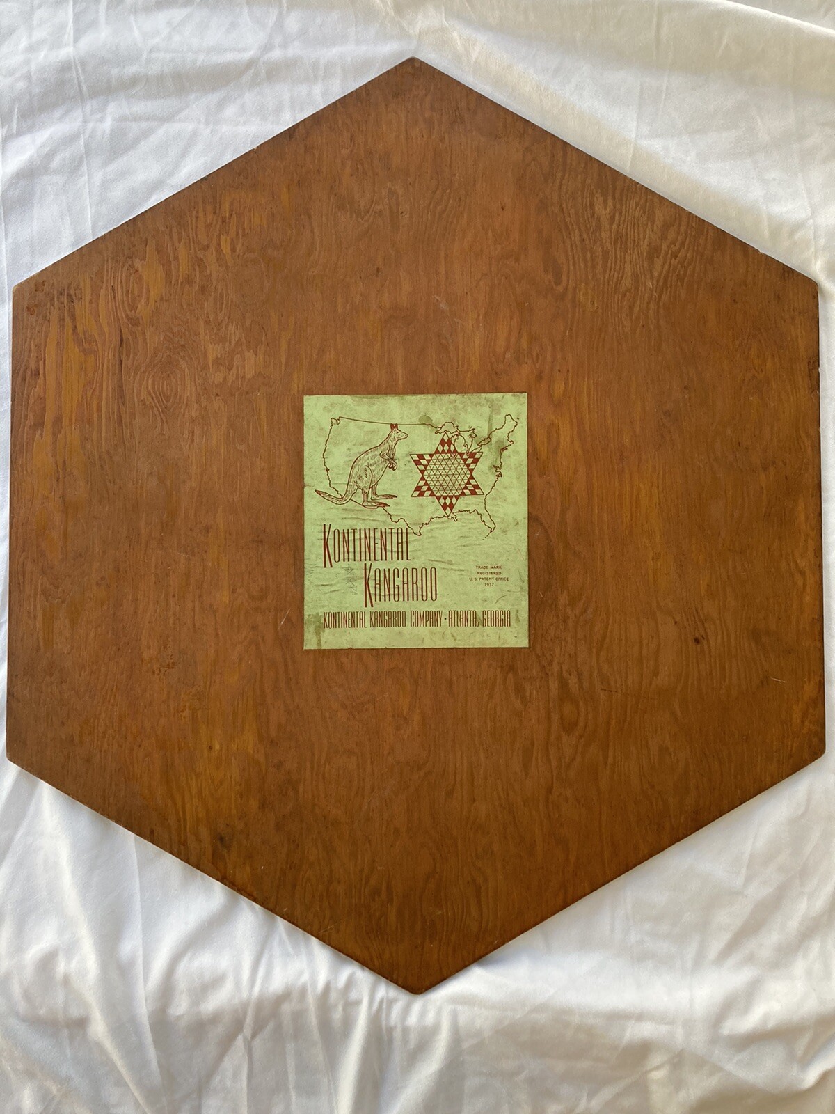 RARE VTG 1937 Large Chinese Checkers Wood Board Wall Art by Kontinental Kangaroo