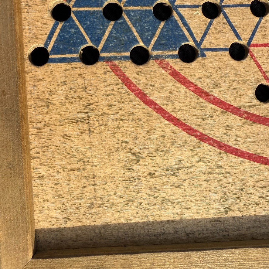 Vintage Star Chinese Checkers Wood Board Game Toys colored points unmarked