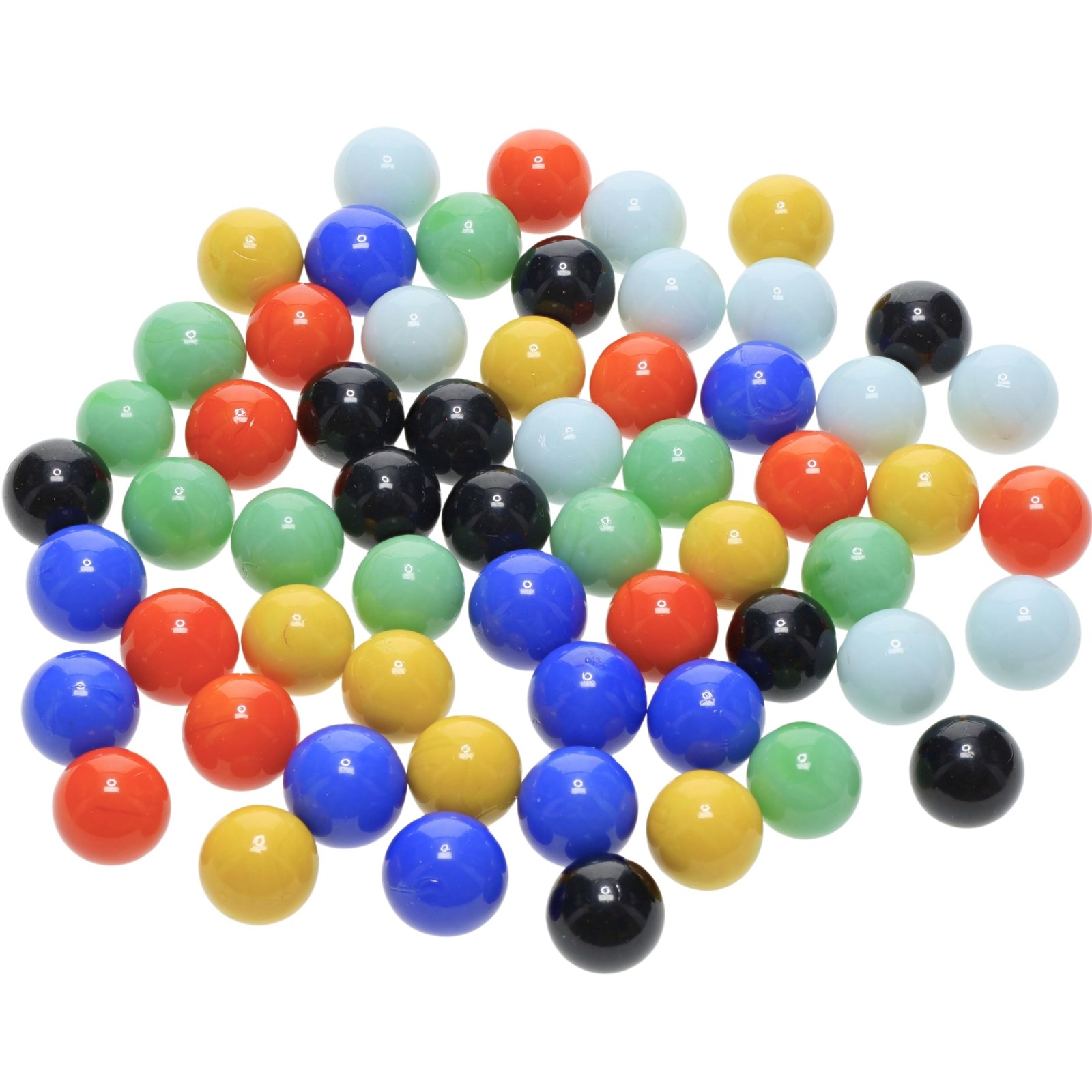 WE Games 60 Replacement Glass Marbles for Chinese Checkers Set 16mm Colored B…