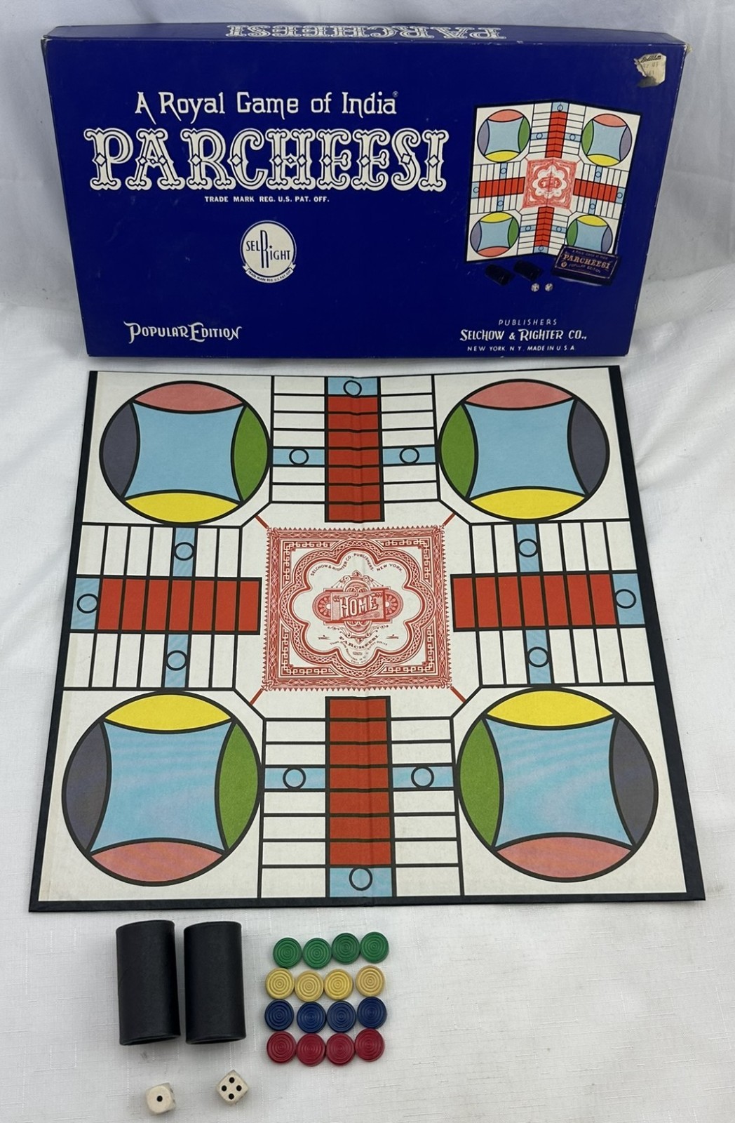 1959 Parcheesi Game Popular Edition by Selchow & Righter Complete in Great Cond