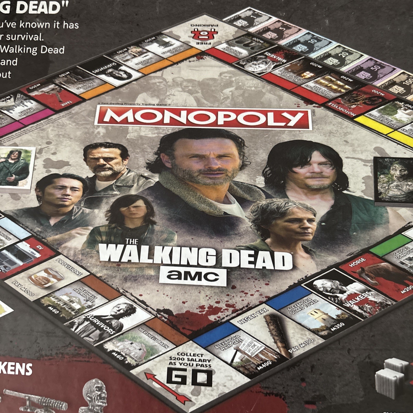 AMC The Walking Dead Monopoly Board 100% Complete game USAopoly Darryl Negan
