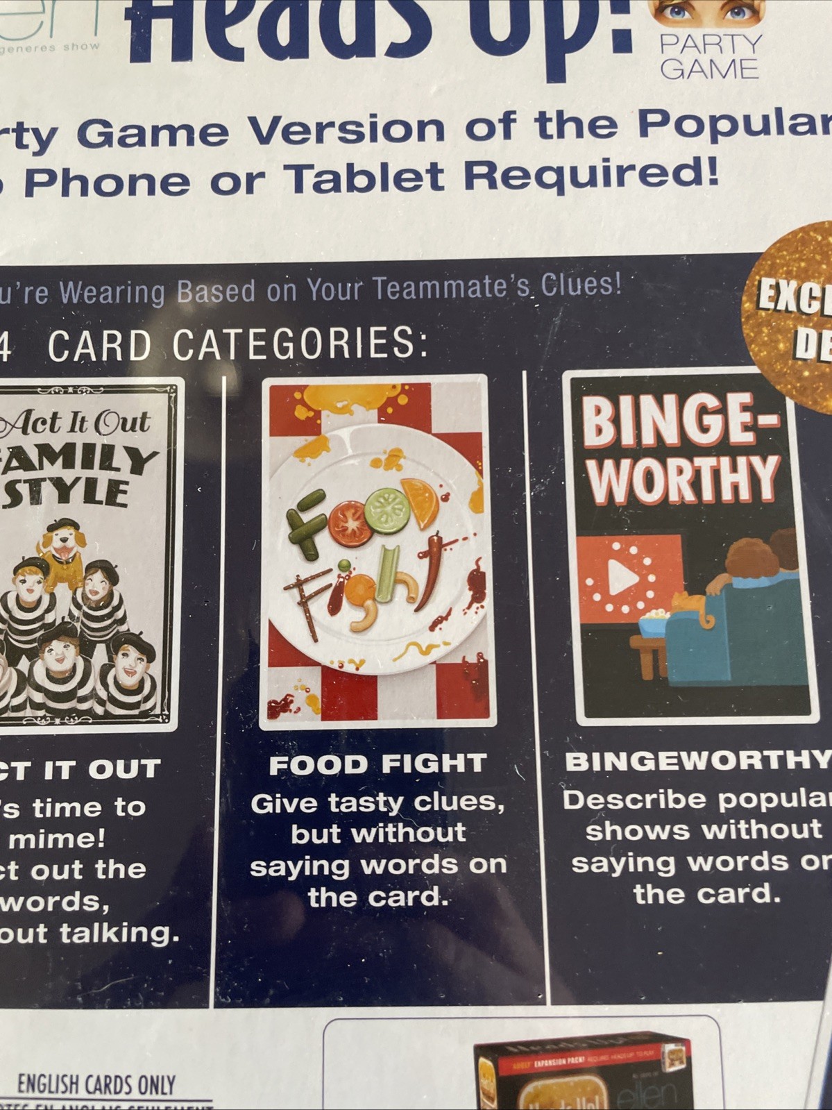 Heads Up! Party Family Card Game As Seen On Ellen 3rd Edition, Spin Master, New