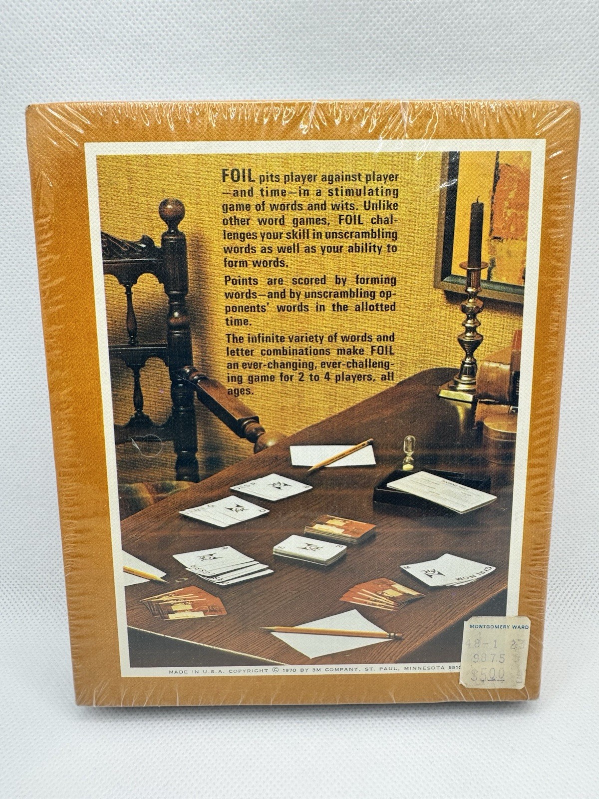 Vintage 1970 FOIL 3M Gamette Bookshelf Game of Words & Wits NEW SEALED -Made USA