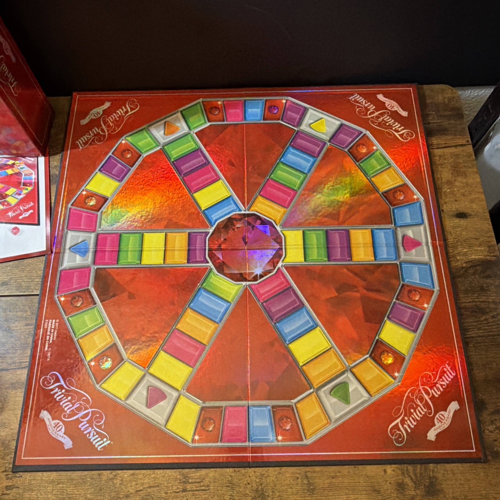 Trivial Pursuit 40th Anniversary Ruby Edition Board Game 100% Complete Set